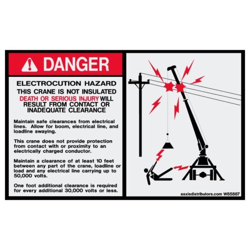 Electrocution Hazard 5x8 - W85887 - Safety Decals - AAxis Distributors