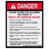 Obey Procedures Safety Decal 5x4 - W85894 - Vinyl Decals - AAxis Distributors